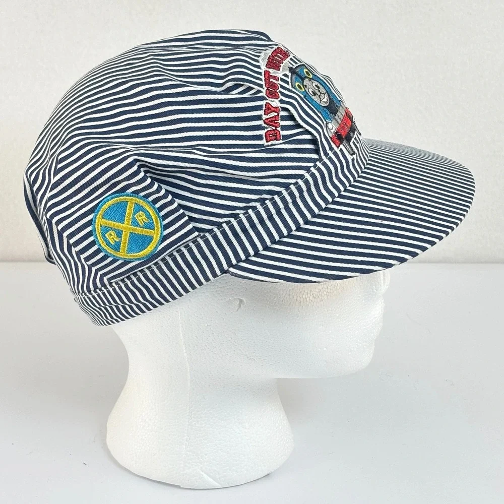 Thomas & Friends Train Conductor Hat Blue Pin Stripe Embroidered Kids Halloween